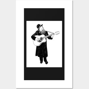 Orthodox jew playing guitar Posters and Art